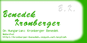 benedek kronberger business card